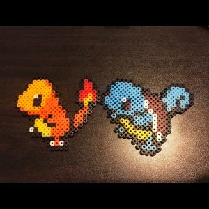 Charmander and squirtle Keychain Beads